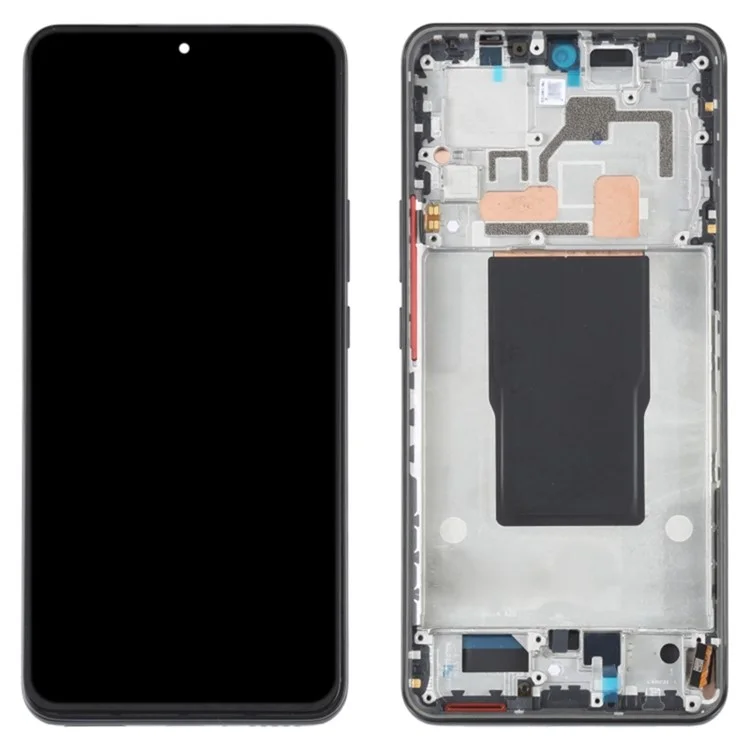 For Xiaomi Redmi K50 Ultra 5G / 12T 5G / 12T Pro 5G Grade S OEM AMOLED Screen and Digitizer Assembly + Frame Part (without Logo) - Black-Cellmalls