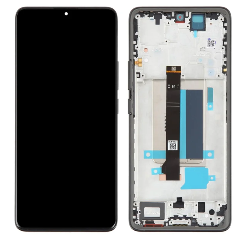 For Xiaomi Redmi Note 13 Pro+ 5G OEM Grade S AMOLED Screen and Digitizer Assembly + Frame (Without Logo) - Black-Cellmalls