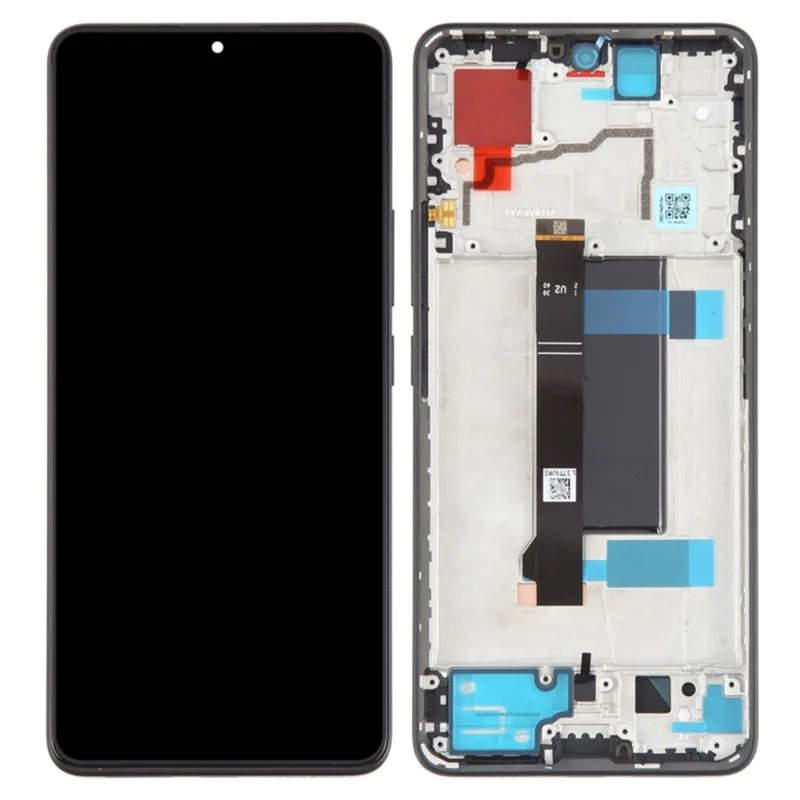 For Xiaomi Redmi Note 13 Pro 5G / Poco X6 5G OEM Grade S AMOLED Screen and Digitizer Assembly + Frame Part (Without Logo) - Black-Cellmalls