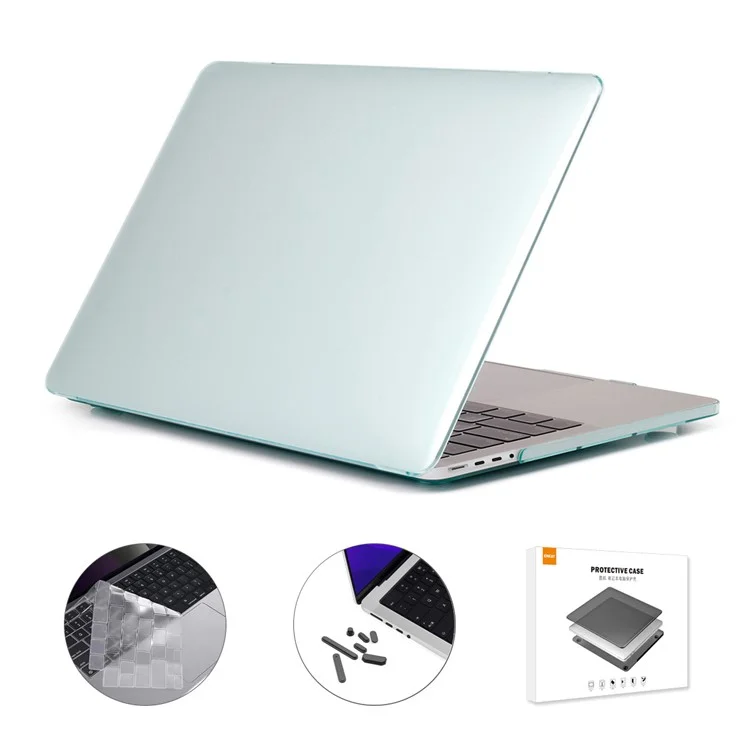 ENKAY HAT PRINCE Crystal PC Laptop Cover for MacBook Pro 14 inch (2024) (2023) (2021) A2442 (US Version) with Keyboard Film + Dust Plugs - White-Cellmalls
