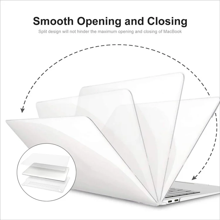 ENKAY HAT PRINCE Crystal PC Laptop Cover for MacBook Pro 14 inch (2024) (2023) (2021) A2442 (US Version) with Keyboard Film + Dust Plugs - White-Cellmalls