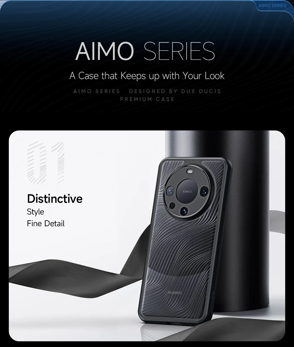 DUX DUCIS Aimo Series for Huawei Mate 60 Pro Phone Case Matte TPU Frame + PC Phone Shell Cover (REACH Certification) - Black-Cellmalls