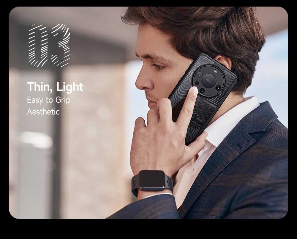 DUX DUCIS Aimo Series for Huawei Mate 60 Pro Phone Case Matte TPU Frame + PC Phone Shell Cover (REACH Certification) - Black-Cellmalls