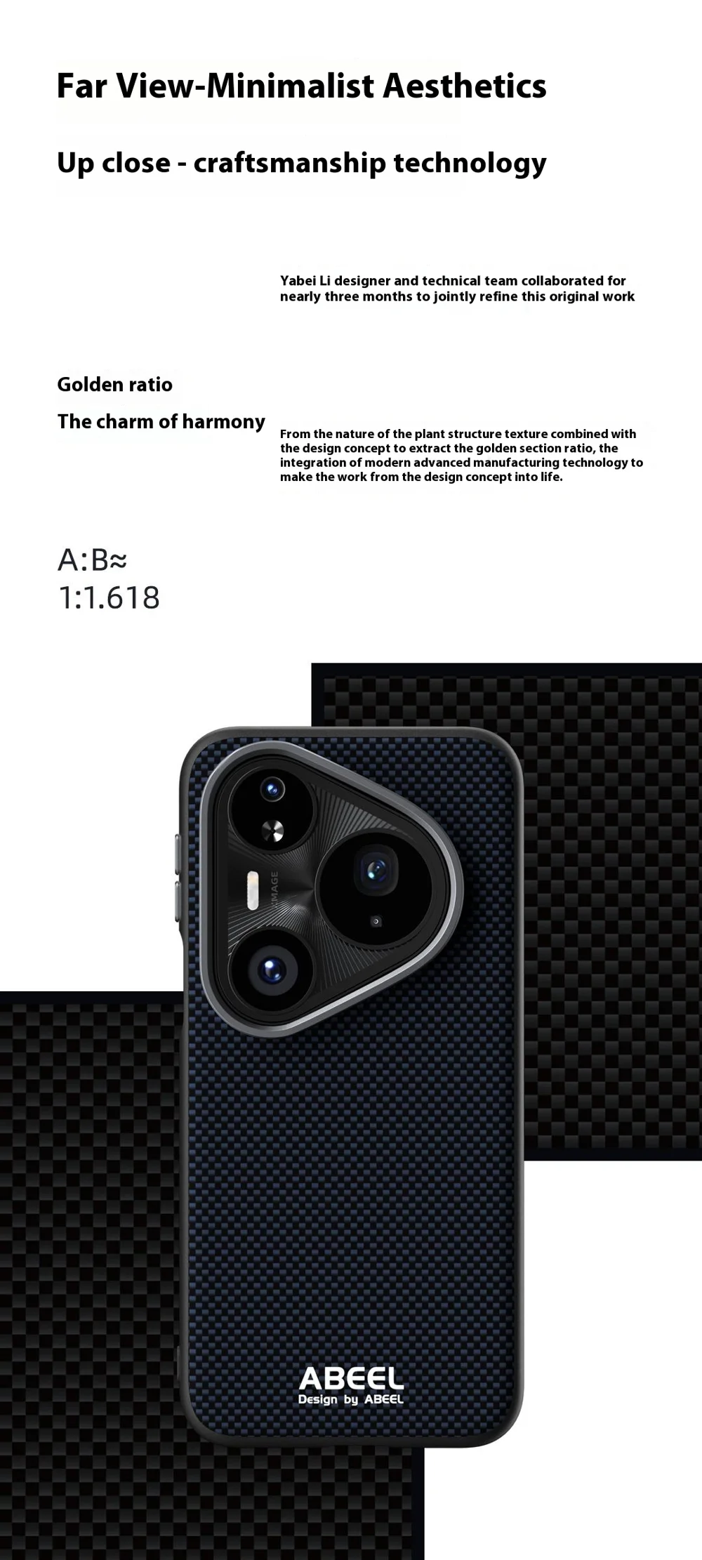 ABEEL For Huawei Pura 80 Ultra Case Compatible with MagSafe Printed PC TPU Aluminum Alloy Leather Phone Cover - Black-Cellmalls