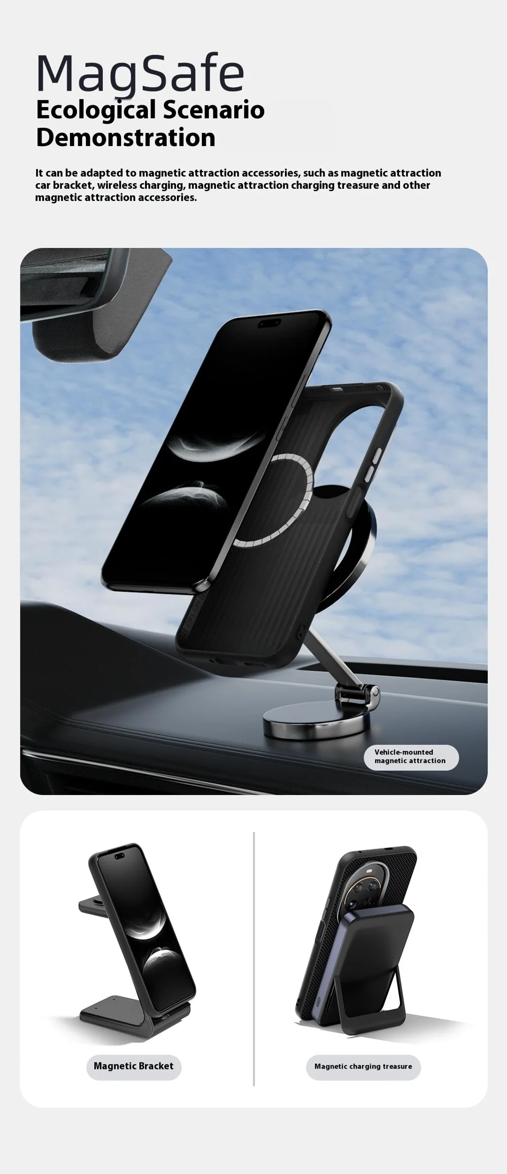 ABEEL For Huawei nova 14 5G Case Compatible with MagSafe Printed PC TPU Aluminum Alloy Leather Phone Cover - Black-Cellmalls