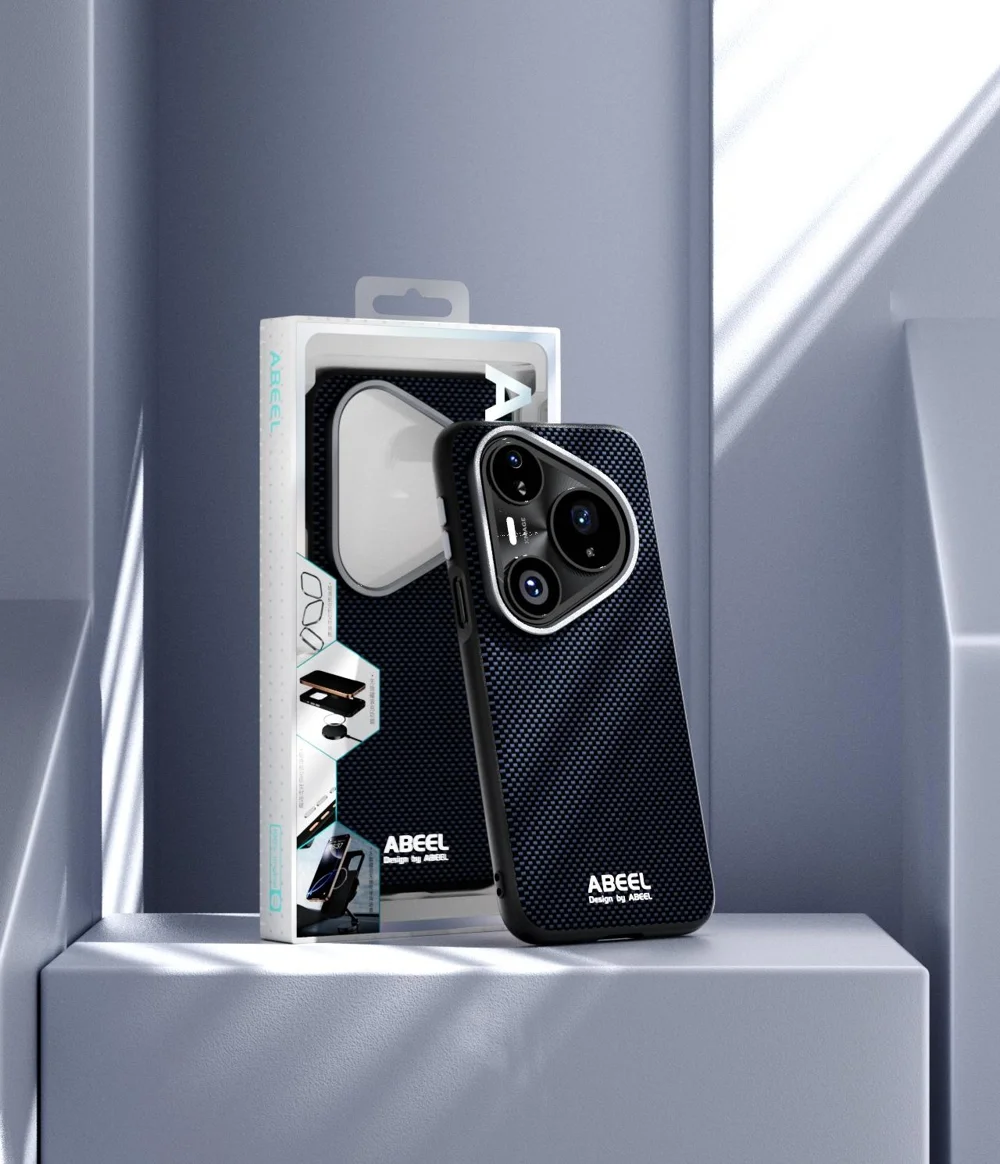 ABEEL For Huawei Pura 80 Ultra Case Compatible with MagSafe Printed PC TPU Aluminum Alloy Leather Phone Cover - Black-Cellmalls