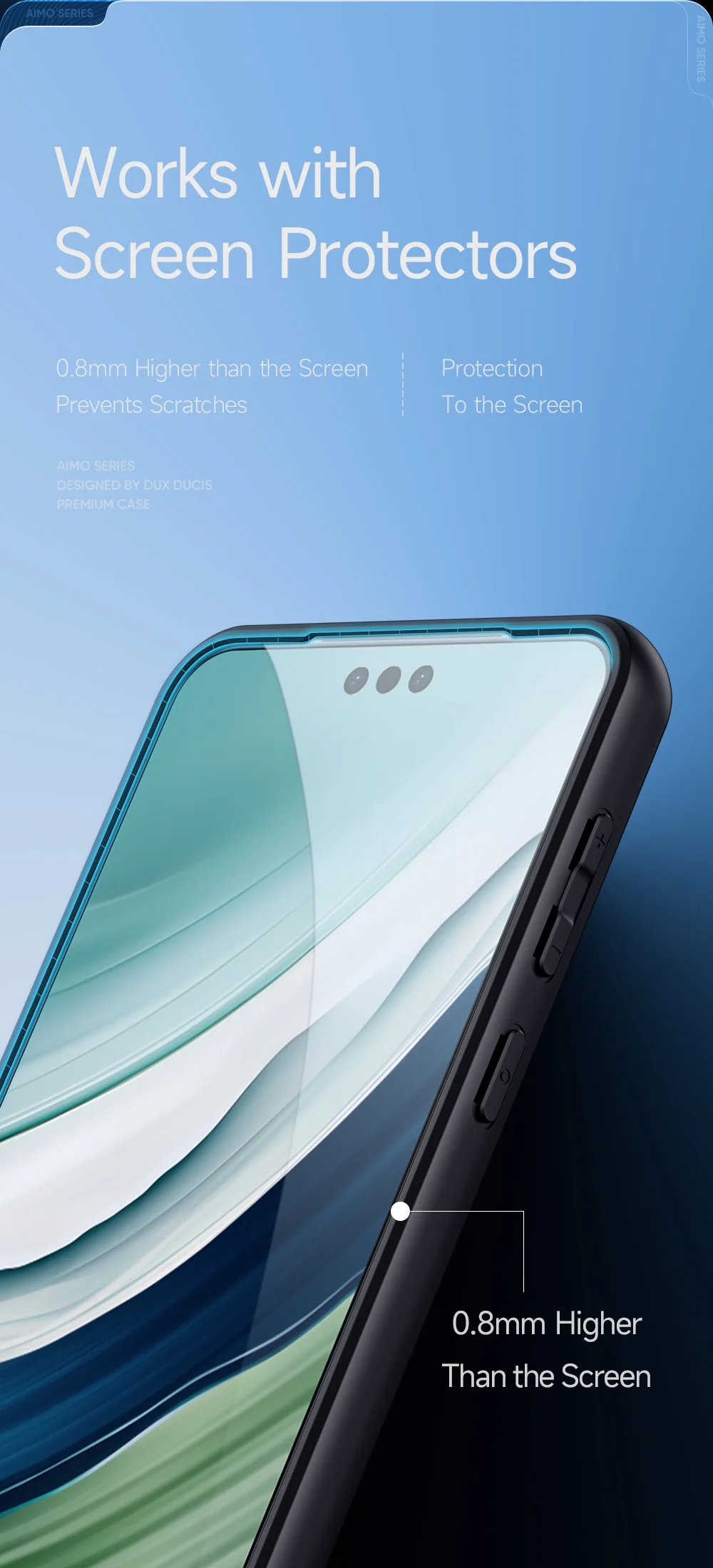 DUX DUCIS Aimo Series for Huawei Mate 60 Pro Phone Case Matte TPU Frame + PC Phone Shell Cover (REACH Certification) - Black-Cellmalls