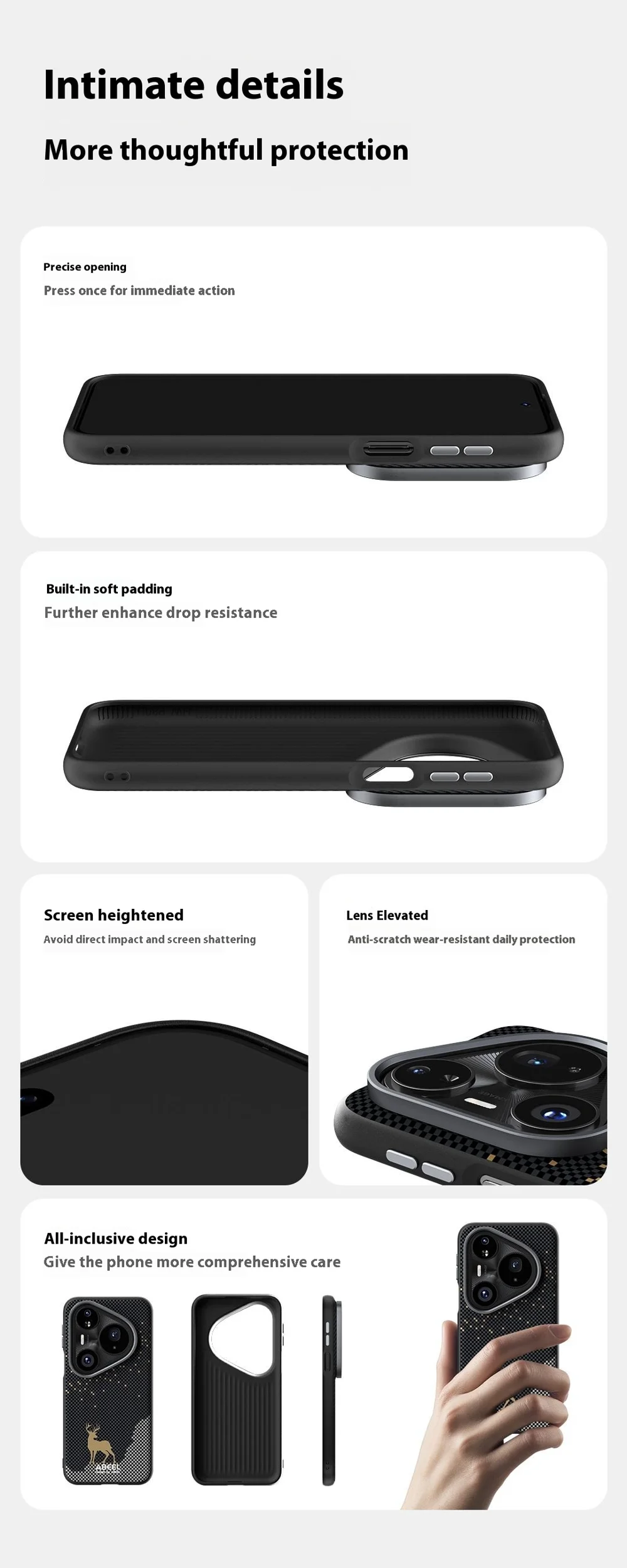 ABEEL For Huawei Pura 80 Pro+  /  80 Pro Case Compatible with MagSafe Ultra Slim PC TPU Phone Back Cover - Deer-Cellmalls