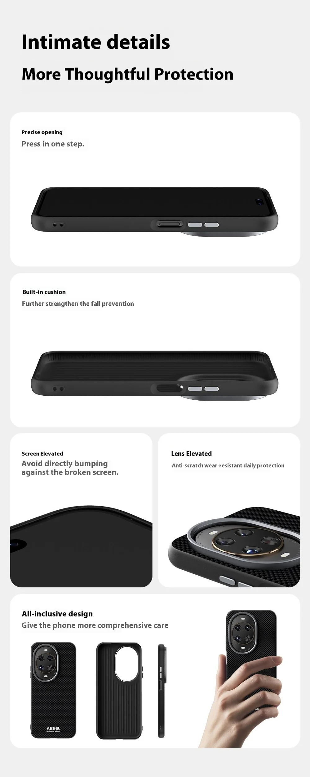 ABEEL For Huawei nova 14 Ultra 5G Case Compatible with MagSafe Printed PC TPU Aluminum Alloy Leather Phone Cover - Black-Cellmalls