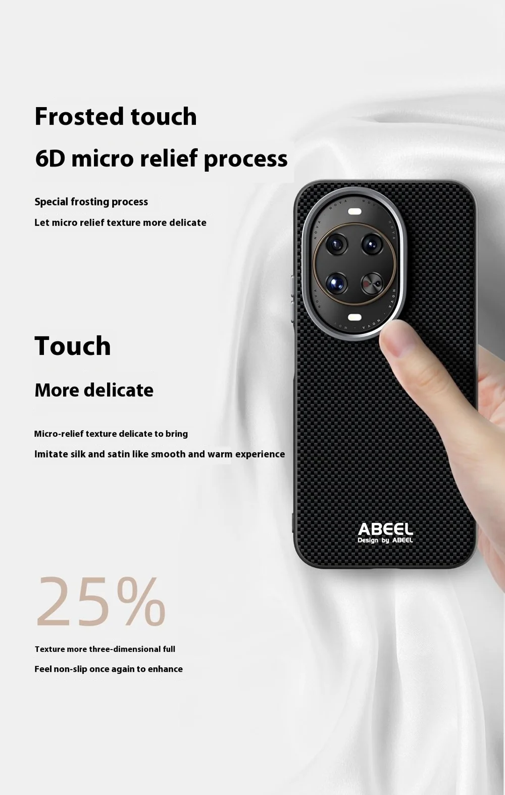 ABEEL For Huawei nova 14 Ultra 5G Case Compatible with MagSafe Printed PC TPU Aluminum Alloy Leather Phone Cover - Black-Cellmalls