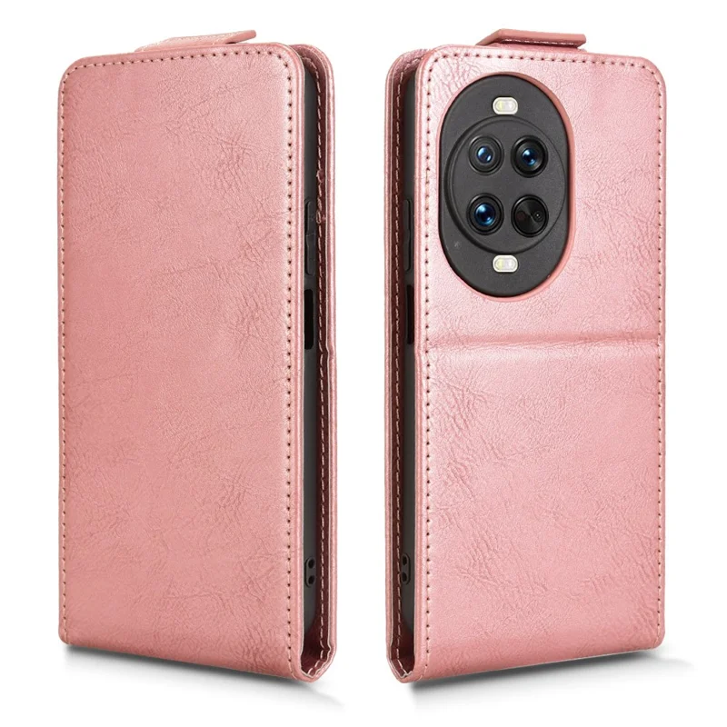 For Huawei nova 14 Pro 5G Stand Case Magnetic Clasp Vertical Flip Leather Phone Cover with Card Holder - Rose Gold-Cellmalls