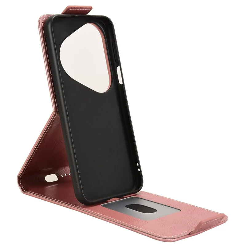 For Huawei Pura 80 Ultra Stand Case Magnetic Clasp Vertical Flip Leather Phone Cover with Card Holder - Rose Gold-Cellmalls