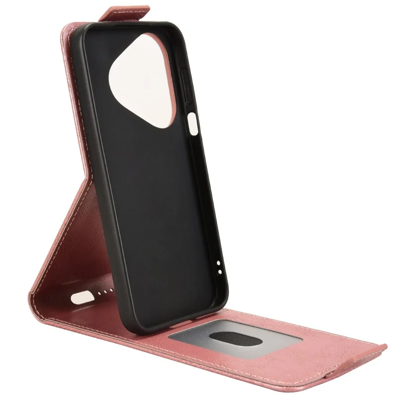 For Huawei Pura 80 Stand Case Magnetic Clasp Vertical Flip Leather Phone Cover with Card Holder - Rose Gold-Cellmalls