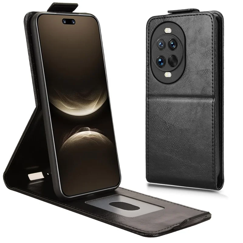 For Huawei nova 14 5G Stand Case Magnetic Clasp Vertical Flip Leather Phone Cover with Card Holder - Dark Blue-Cellmalls