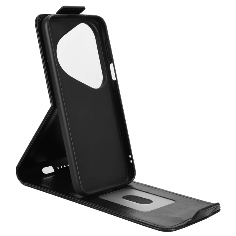 For Huawei Pura 80 Pro Stand Case Magnetic Clasp Vertical Flip Leather Phone Cover with Card Holder - Black-Cellmalls