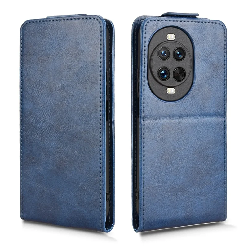 For Huawei nova 14 Ultra 5G Stand Case Magnetic Clasp Vertical Flip Leather Phone Cover with Card Holder - Dark Blue-Cellmalls