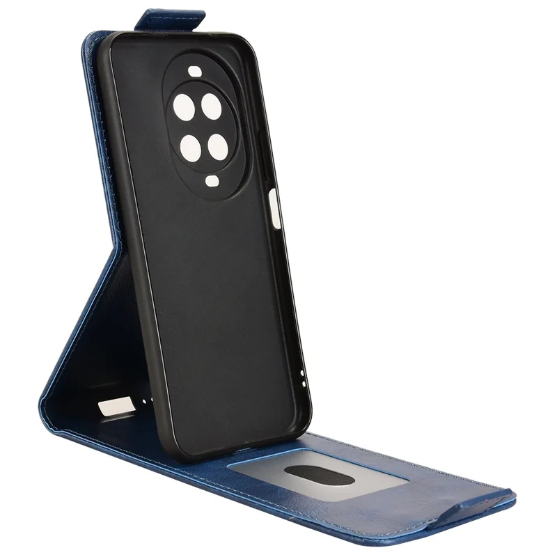 For Huawei nova 14 Ultra 5G Stand Case Magnetic Clasp Vertical Flip Leather Phone Cover with Card Holder - Dark Blue-Cellmalls