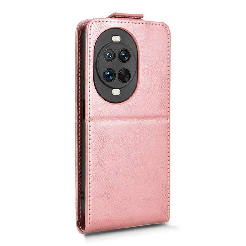For Huawei nova 14 Pro 5G Stand Case Magnetic Clasp Vertical Flip Leather Phone Cover with Card Holder - Rose Gold-Cellmalls