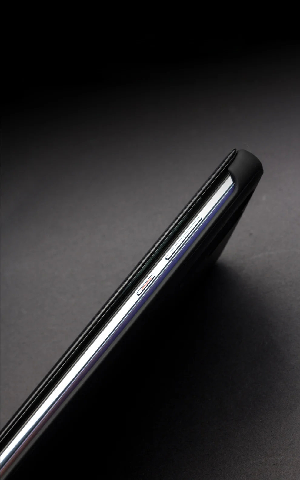 QIALINO for Huawei P30 Pro View Window Full Protection Cowhide Leather Smart Phone Case Cover - Black-Cellmalls