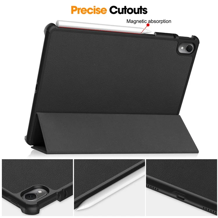 Tablet Case for Huawei MatePad Air 11.5 inch (2023) Tri-fold Stand Auto Sleep  /  Wake PU Leather Full Protective Cover - Black-Cellmalls