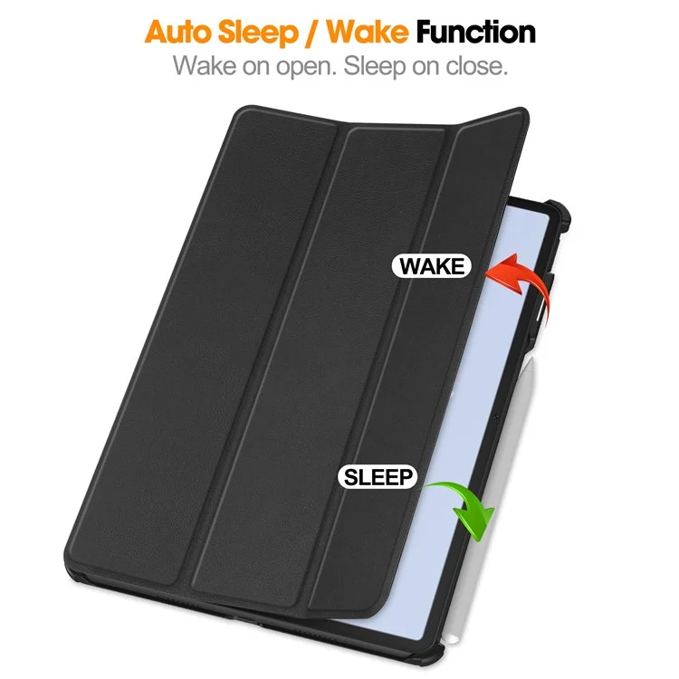Tablet Case for Huawei MatePad Air 11.5 inch (2023) Tri-fold Stand Auto Sleep  /  Wake PU Leather Full Protective Cover - Black-Cellmalls