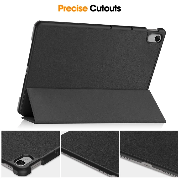 For Huawei MatePad 11.5 Tri-fold Stand Tablet Case Auto Wake / Sleep Tablet Leather Cover - Black-Cellmalls