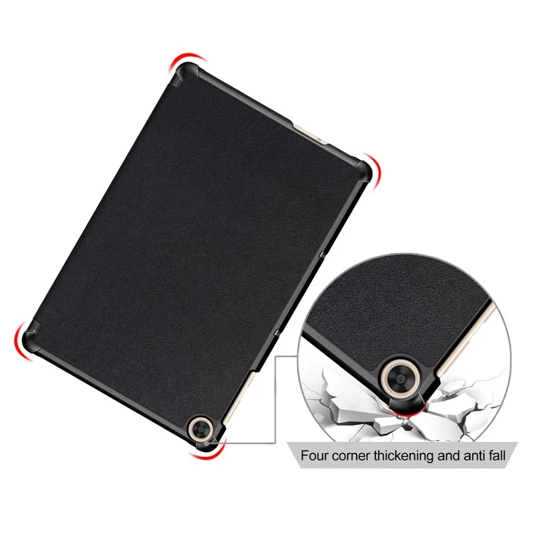 Tri-fold Flexible-Angle Stand Wake/Sleep Leather Smart Case for Huawei MatePad T 10S/T 10 /Enjoy Tablet 2 - Black-Cellmalls