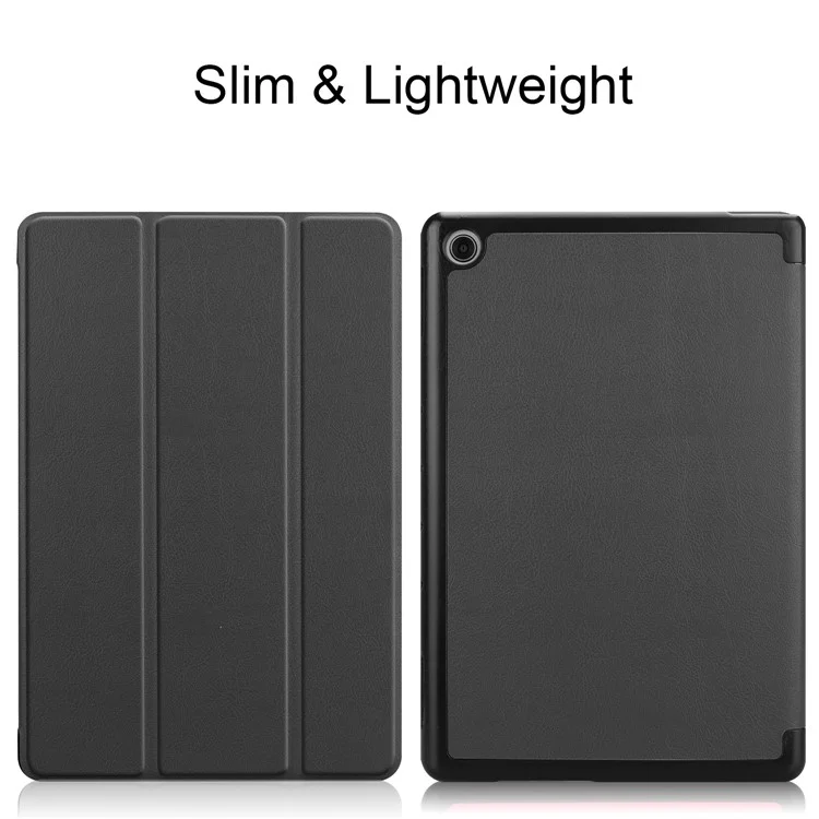 Tri-fold Stand Leather Protection Cover for Huawei Mediapad C5 10 / M5 Lite 10 - Black-Cellmalls