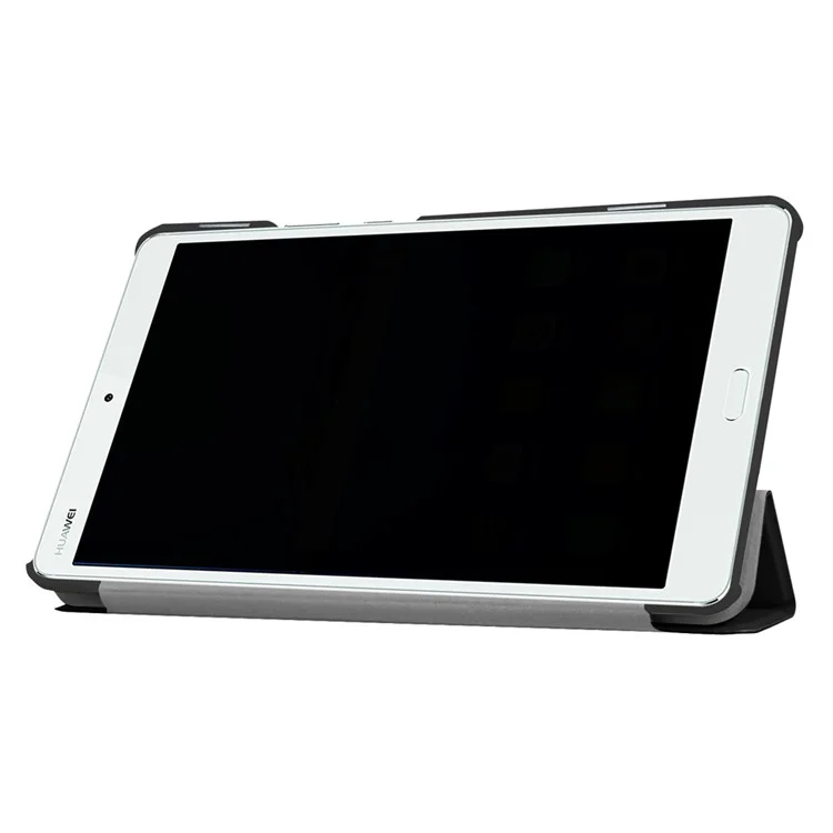 Tri-fold Stand Leather Case for Huawei MediaPad M3 8.4 - Black-Cellmalls