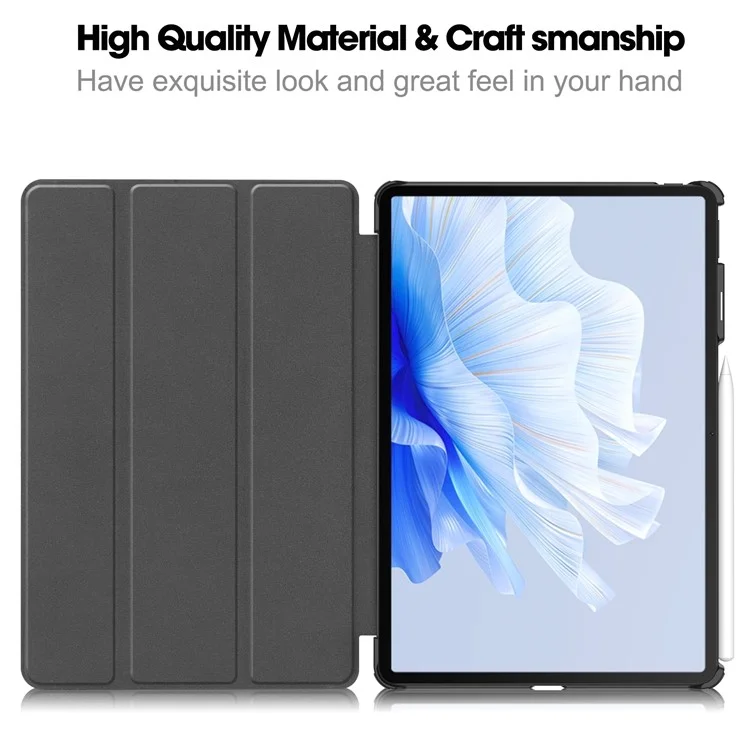 Tablet Case for Huawei MatePad Air 11.5 inch (2023) Tri-fold Stand Auto Sleep  /  Wake PU Leather Full Protective Cover - Black-Cellmalls