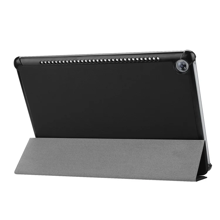 Stable Tri-fold Stand Leather Case with Stand for Huawei MediaPad M5 10 / M5 10 (Pro) - Black-Cellmalls