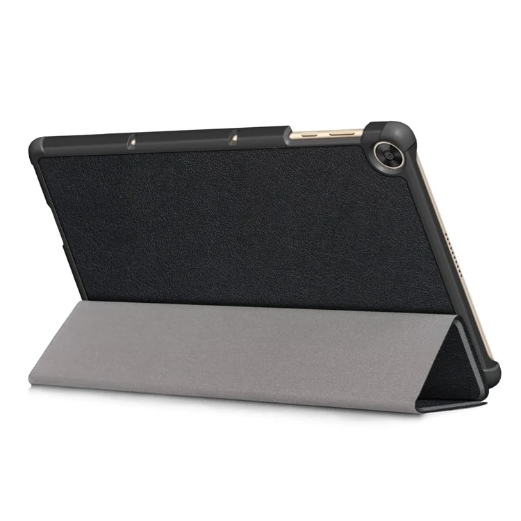 Tri-fold Flexible-Angle Stand Wake/Sleep Leather Smart Case for Huawei MatePad T 10S/T 10 /Enjoy Tablet 2 - Black-Cellmalls