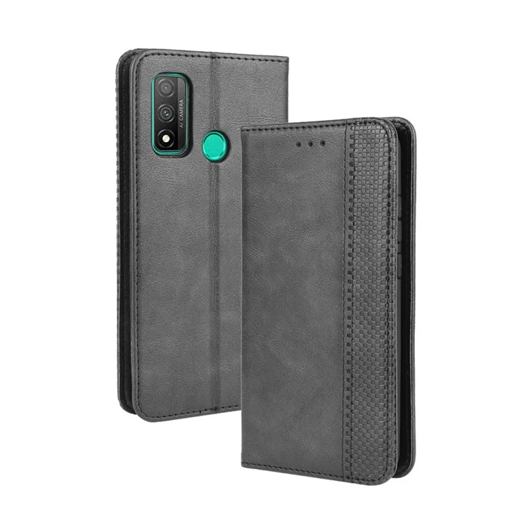 Auto-absorbed Retro PU Leather Case  for Huawei P smart 2020/Nova Lite 3+ - Black-Cellmalls