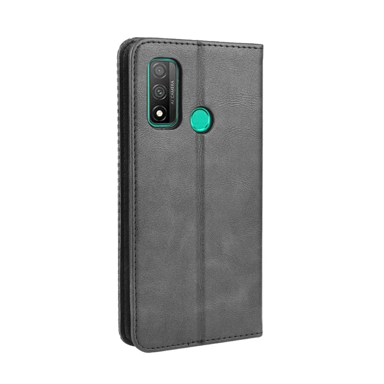 Auto-absorbed Retro PU Leather Case  for Huawei P smart 2020/Nova Lite 3+ - Black-Cellmalls