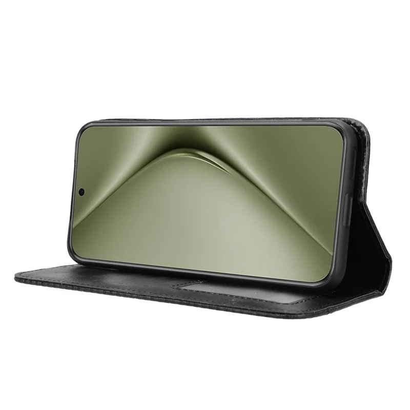 For Huawei Pura 70 Pro / 70 Pro+ / 70 Ultra Case Retro PU Leather Wallet Protective Phone Cover - Black-Cellmalls