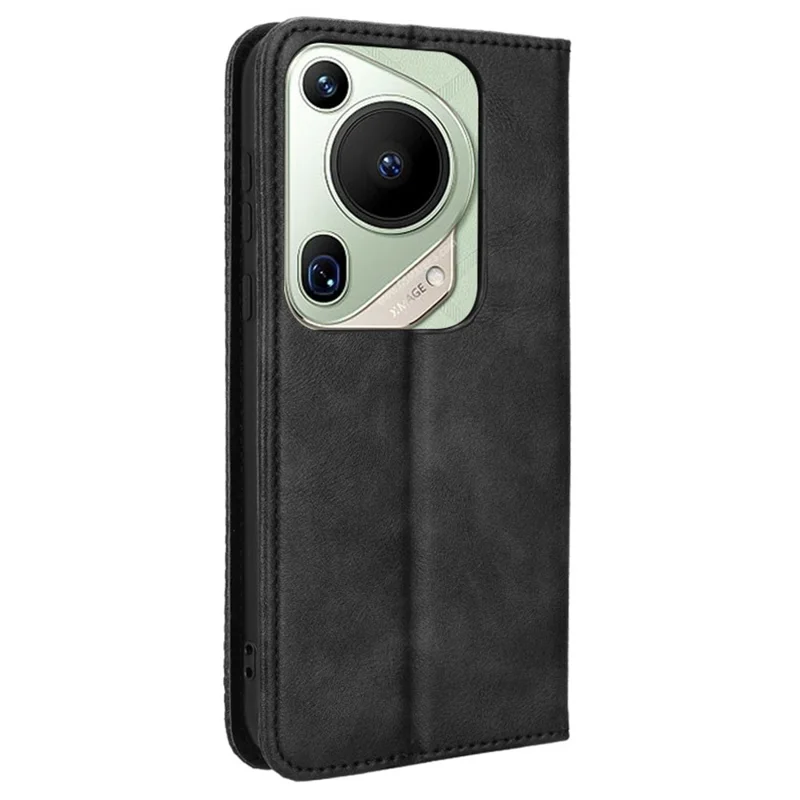 For Huawei Pura 70 Pro / 70 Pro+ / 70 Ultra Case Retro PU Leather Wallet Protective Phone Cover - Black-Cellmalls