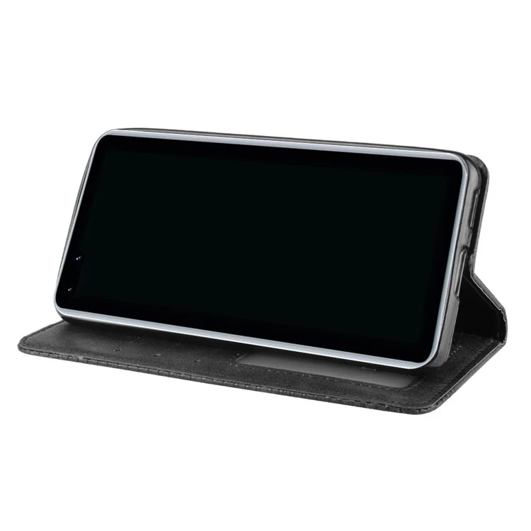 Retro Leather with Wallet Stand Cover for Huawei P40 Pro+ - Black-Cellmalls