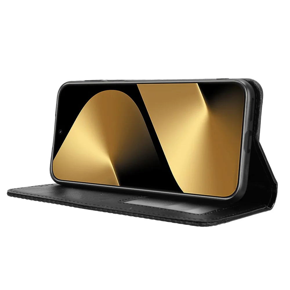 For Huawei Pura 80 Ultra Leather Case Wallet Stand Retro Texture Phone Cover - Black-Cellmalls