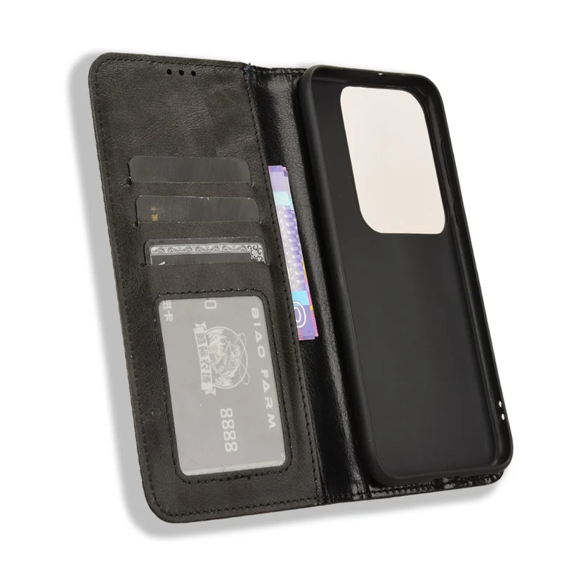 For Huawei Pura 70 Pro / 70 Pro+ / 70 Ultra Case Retro PU Leather Wallet Protective Phone Cover - Black-Cellmalls