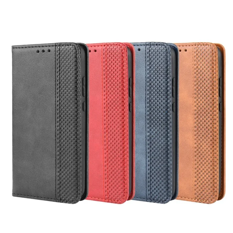 Vintage Style Magnetic Leather Wallet Protective Cell Phone Cover Case for Huawei P20 Lite (2018) / Nova 3e - Black-Cellmalls