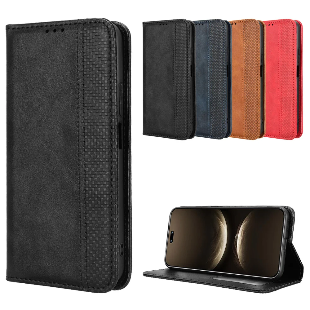 For Huawei nova 14 Pro 5G Leather Case Wallet Stand Retro Texture Phone Cover - Black-Cellmalls