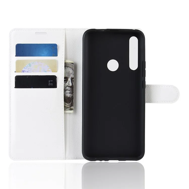 Litchi Texture Wallet Leather Phone Cover for Huawei Honor 9X (Global) / P Smart Z / Y9 Prime 2019 /  Enjoy 10 Plus - White-Cellmalls