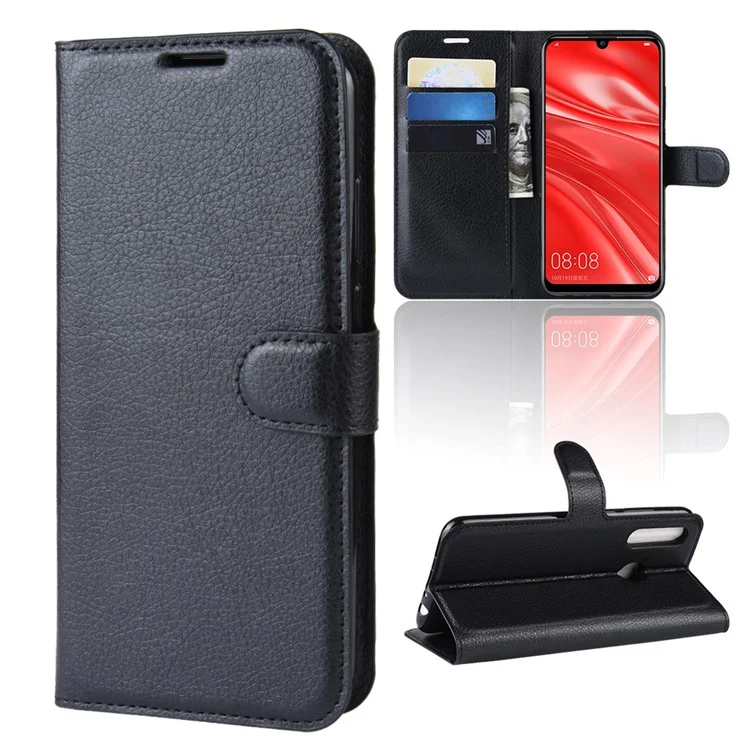 Litchi Skin Wallet Leather Stand Case for Huawei P Smart Plus 2019 / Enjoy 9s /  Maimang 8 - Black-Cellmalls