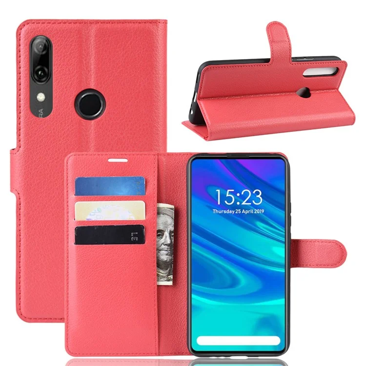 Litchi Texture Wallet Leather Phone Cover for Huawei Honor 9X (Global) / P Smart Z / Y9 Prime 2019 /  Enjoy 10 Plus - White-Cellmalls
