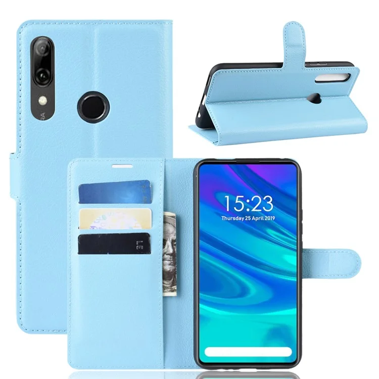 Litchi Texture Wallet Leather Phone Cover for Huawei Honor 9X (Global) / P Smart Z / Y9 Prime 2019 /  Enjoy 10 Plus - White-Cellmalls