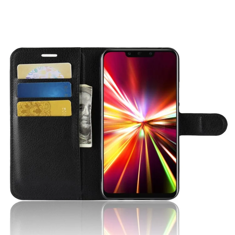 For Huawei Mate 20 Lite Litchi Grain Leather Wallet Mobile Phone Case Cover with Stand - Black-Cellmalls