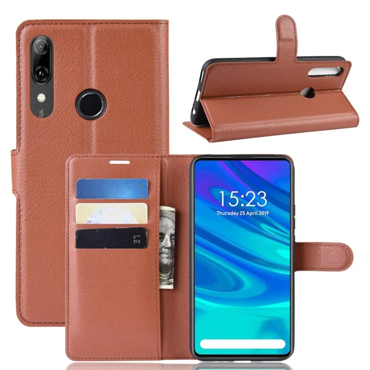 Litchi Texture Wallet Leather Phone Cover for Huawei Honor 9X (Global) / P Smart Z / Y9 Prime 2019 /  Enjoy 10 Plus - White-Cellmalls