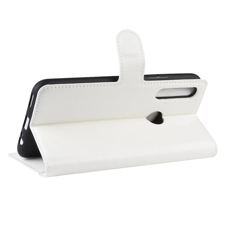 Litchi Texture Wallet Leather Phone Cover for Huawei Honor 9X (Global) / P Smart Z / Y9 Prime 2019 /  Enjoy 10 Plus - White-Cellmalls