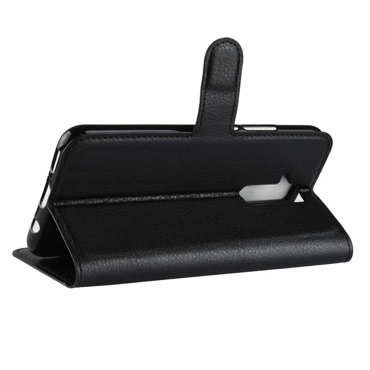 For Huawei Mate 20 Lite Litchi Grain Leather Wallet Mobile Phone Case Cover with Stand - Black-Cellmalls