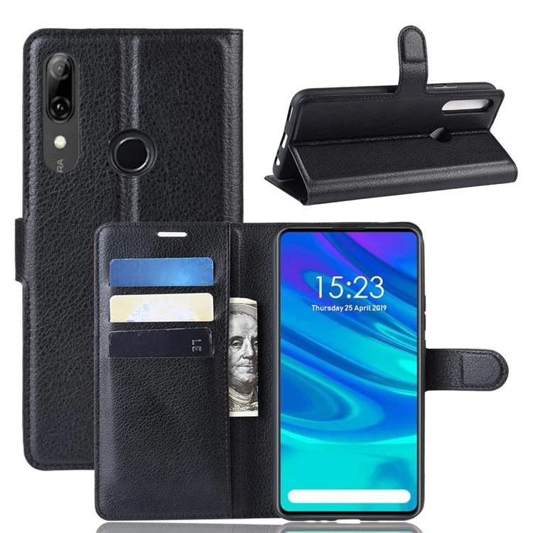 Litchi Texture Wallet Leather Phone Cover for Huawei Honor 9X (Global) / P Smart Z / Y9 Prime 2019 /  Enjoy 10 Plus - White-Cellmalls